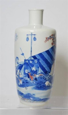 Lot 119 - A Chinese Porcelain Vase, bears Kangxi reign mark, of slightly flared cylindrical form with sloping