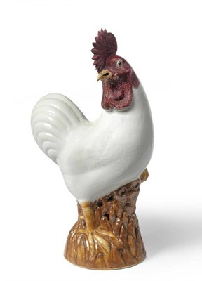 Lot 149 - A Chinese Export Porcelain Figure of a Cockerel, late 18th/early 19th century, naturalistically...
