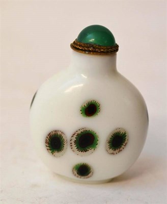 Lot 171 - A Chinese Opaque White Glass Snuff Bottle and Stopper, Qing Dynasty, with  "ever foreseeing eye...
