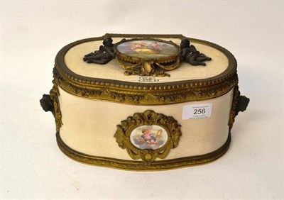 Lot 256 - A Gilt Metal Mounted Ivory Jewellery Casket Necessaire, mid 19th century, of lobed oval form,...