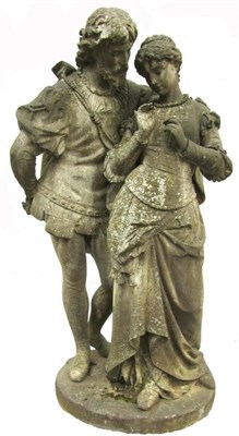 Lot 286 - Pasquale Romanelli (Italian 1812-1897): Paolo e Francesca from Dante's Divine Comedy, a white...