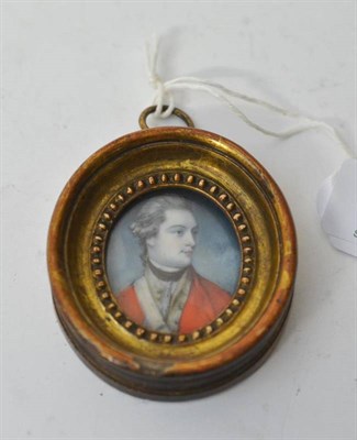 Lot 293 - English School (late 18th century): Miniature Portrait of an Officer, bust length, turned to...
