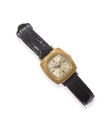 Lot 306 - A Lady's 18ct Gold Wristwatch, signed Jaeger LeCoultre, 1965, lever movement, silvered dial...