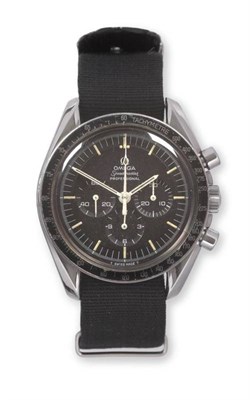 Lot 316 - A Stainless Steel Chronograph Wristwatch, signed Omega, Speedmaster, Professional, Moon Watch,...