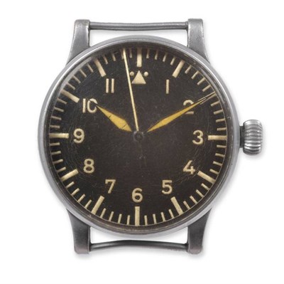 Lot 328 - A Rare Giant-Sized Second World War Luftwaffe Aviator's Wristwatch, signed Wempe, so called...