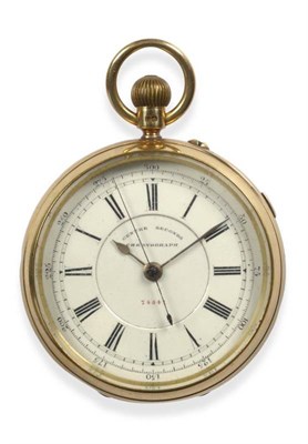 Lot 343 - An 18ct Gold Open Faced Pocket Watch, retailed by J W Reeley & Sons, 1893, lever movement,...