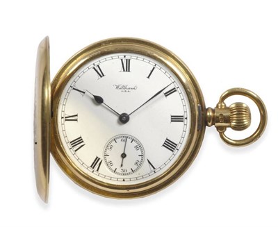 Lot 350 - An 18ct Gold Full Hunting Cased Pocket Watch, signed Waltham, Vanguard Mass, 1920, 19-jewel...