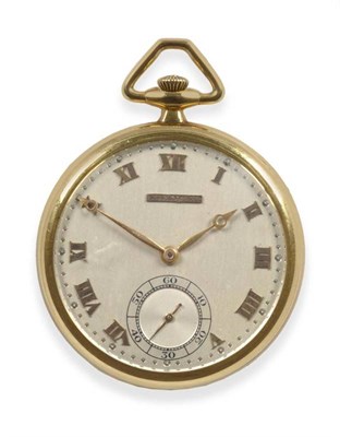 Lot 353 - An Art Deco Open Faced Keyless Pocket Watch, signed International Watch Co, circa 1925,...