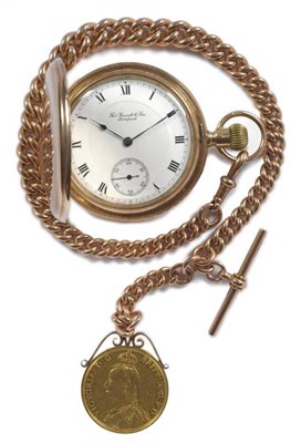 Lot 354 - A 9ct Gold Full Hunting Cased Keyless Lever Pocket Watch, signed Thos Russell & Son, Liverpool,...