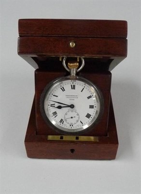 Lot 357 - A Silver Deck Watch, signed Henderson Greenwich Time, Buren, 1927, 3.5 day duration lever...