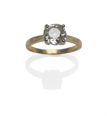 Lot 443 - An 18 Carat Gold Diamond Solitaire Ring, the old cut diamond in a white claw setting, to a...