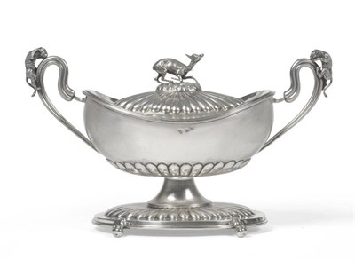 Lot 517 - A Continental White Metal Soup Tureen and Cover, pseudo French marks, Hanau workshops, circa...