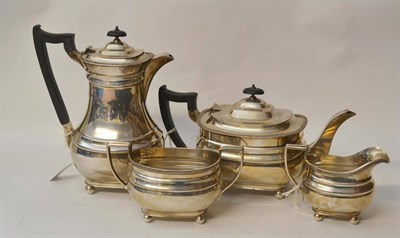 Lot 529 - A George VI Four Piece Silver Tea Service, Huttons, Sheffield 1937/38/40, each piece inscribed...