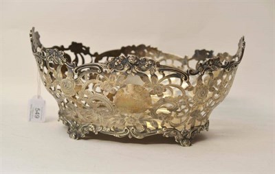 Lot 549 - A Victorian Silver Dessert Basket, Charles Stuart Harris, London 1899, oval, foliate scroll...