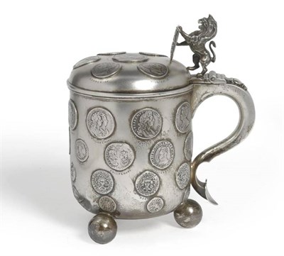 Lot 552 - A Victorian Silver Tankard, Henry Lewis, London 1896, in the form of a Norwegian peg tankard...