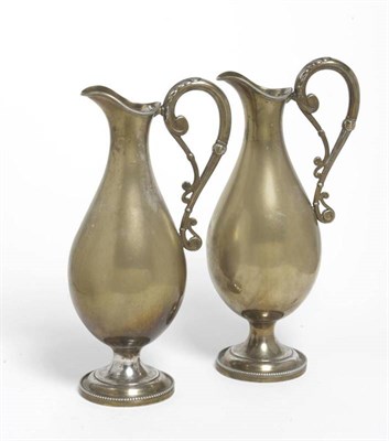 Lot 561 - A Pair of Victorian Silver Gilt Claret Jugs, Elkington & Co, Birmingham 1868, the beaded...