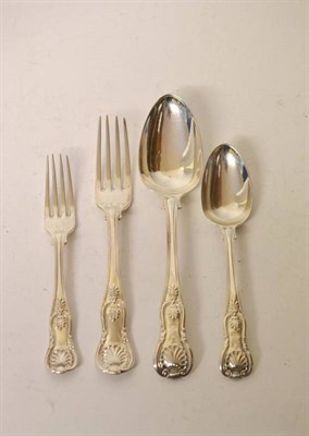 Lot 565 - A Suite of William IV Kings Pattern Silver Flatware, William Theobalds & Lockington Bunn,...