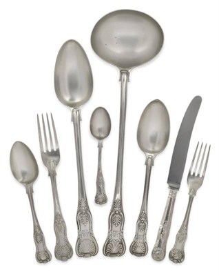 Lot 572 - A Composite Service of King's Pattern Silver Flatware, William IV to Edward VII, partly...