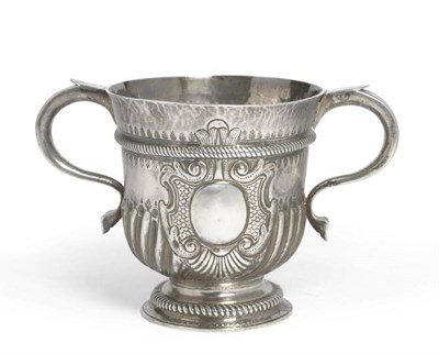 Lot 601 - A Queen Anne Silver Porringer, Seth Lofthouse, London 1709, the gadrooned spreading foot rising...