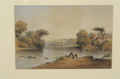 Lot 622 - Thomas Miles Richardson Snr (1784-1848) River scene with anglers in the foreground Signed,...