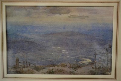 Lot 624 - Albert Goodwin RWS (1845-1932) Continental valley landscape Signed, indistinctly inscribed,...