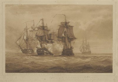 Lot 626 - John Christian Schetky (1778-1874)  "Capture of the British Man-o-War, Warspite of 74 Guns, by...