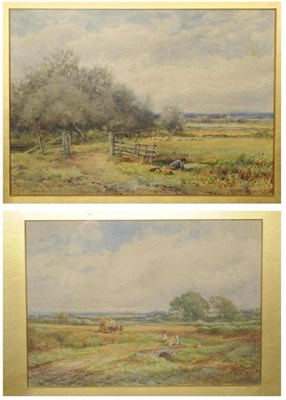 Lot 634 - Henry John Sylvester Stannard RBA (1870-1951)   "Carting Hay on Flitwick Moor ";  "By the...