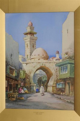 Lot 645 - Cyril Hardy (fl.c.1900-1940)  "Street in Algiers " Signed, inscribed on the frame, pencil and...