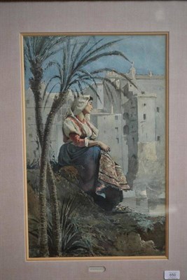 Lot 650 - ....Dominguez (19th century) Spanish  "Reflections " Signed, inscribed on the mount below,...