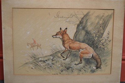 Lot 655 - Basil Nightingale (1864-1940)  "Goodnight " Signed, dated 1922 and inscribed, pencil and...