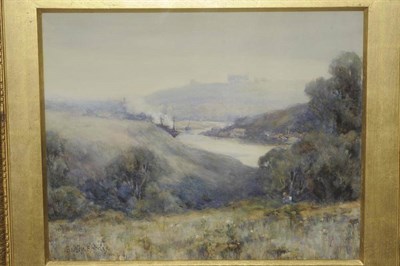 Lot 684 - Bertha Rhodes (Carrick) (ex.1905-1912)  "Whitby from the Esk Valley " Signed and dated 1910, pencil