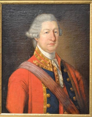 Lot 726 - Continental School (early 19th century) Portrait of a gentleman, wearing a red and blue coat...