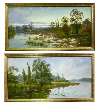 Lot 744 - E. Lancaster Hooper (19th century)  "Sunset after Rain ";  "Pangbourne " Both signed, inscribed...