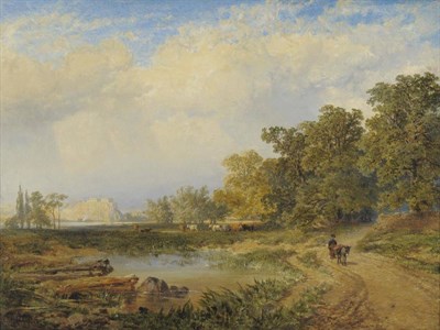 Lot 748 - Edmund John Niemann (1813-1876)  "A View of Nottingham " Signed, inscribed and indistinctly...