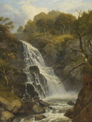 Lot 751 - Edmund Gill (1820-1894)  "A Fall on the River Cain, North Wales " Signed, dated 1869 and...