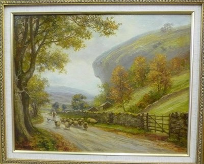 Lot 756 - Albert E. Jackson (19th/20th century)  "Kilnsey, Wharfedale, Yorkshire " Signed, inscribed...