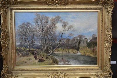 Lot 770 - James Peel RBA (1811-1906)  "An Afternoon at Easby Abbey " Monogrammed and dated 1856,...