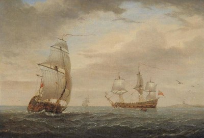 Lot 793 - William Frederick Settle (1821-1897)  "Naval Vessels off Osbourne House, Isle of Wight "...