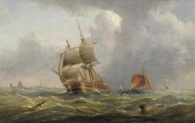 Lot 796 - Henry Redmore (1820-1887) Fishing boats and other vessels off a coastline Signed, inscribed on...