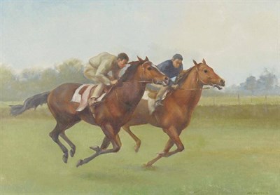 Lot 823 - John Rattenbury Skeaping RA (1901-1980)  "On the Gallops " Signed and dated (19)69, oil on...