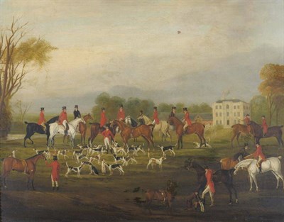 Lot 832 - W. Northam (19th century) A hunt assembled before a country house Signed and dated 1826,...