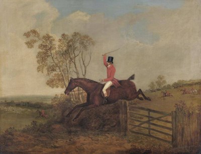 Lot 841 - Attributed to Charles Dean Wolstenholme Jnr (1798-1883) Huntsman on horseback jumping a gate, other