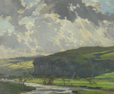 Lot 867 - Bertram Priestman RA, ROI, NEAC, IS (1868-1951) Kilnsey Crag, Wharfedale Signed and dated...