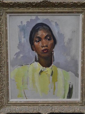 Lot 873 - Philip Naviasky (1894-1983) Portrait of an Aboriginal girl wearing a yellow blouse Signed, oil...