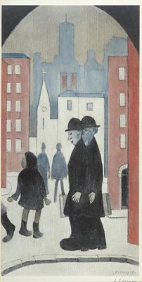 Lot 880 - After Laurence Stephen Lowry RA (1887-1976)  "Two Brothers " Signed in pencil, with Fine Art...