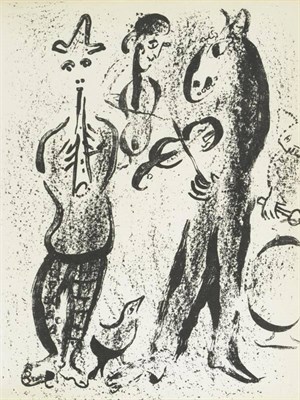 Lot 886 - After Marc Chagall (1887-1985) French/Russian   "The Mountebanks " Original black and white...