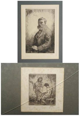 Lot 889 - Augustus Edwin John RA, PRP, RCamA, NEAC, LG (1878-1961)  "Old Arthy ";  "St John the Baptist "...