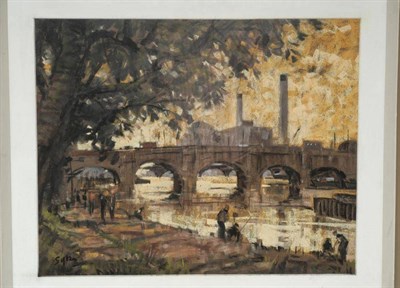 Lot 894 - Aubrey F. Sykes PRI, PS (1910-1995)  "Kingston-upon-Thames " Signed, inscribed verso, pastel,...