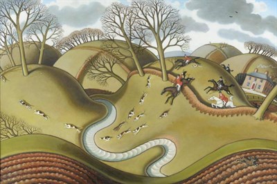 Lot 910 - Jonathan Armigel Wade (b.1960)   "Crossing the Beck " Signed, also signed and inscribed verso,...