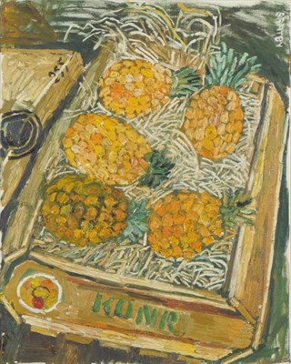 Lot 927 - John Bratby RA, LG, ARCA(Lond) (1928-1992)  "Napoleon Powell's (Greengrocer) Pineapples II "...